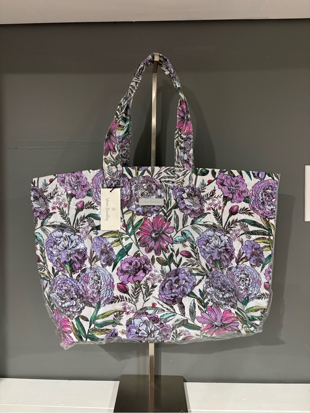 Vera Bradley Floral Canvas Tote in Purple, Pink and Green - Picture 1 of 3